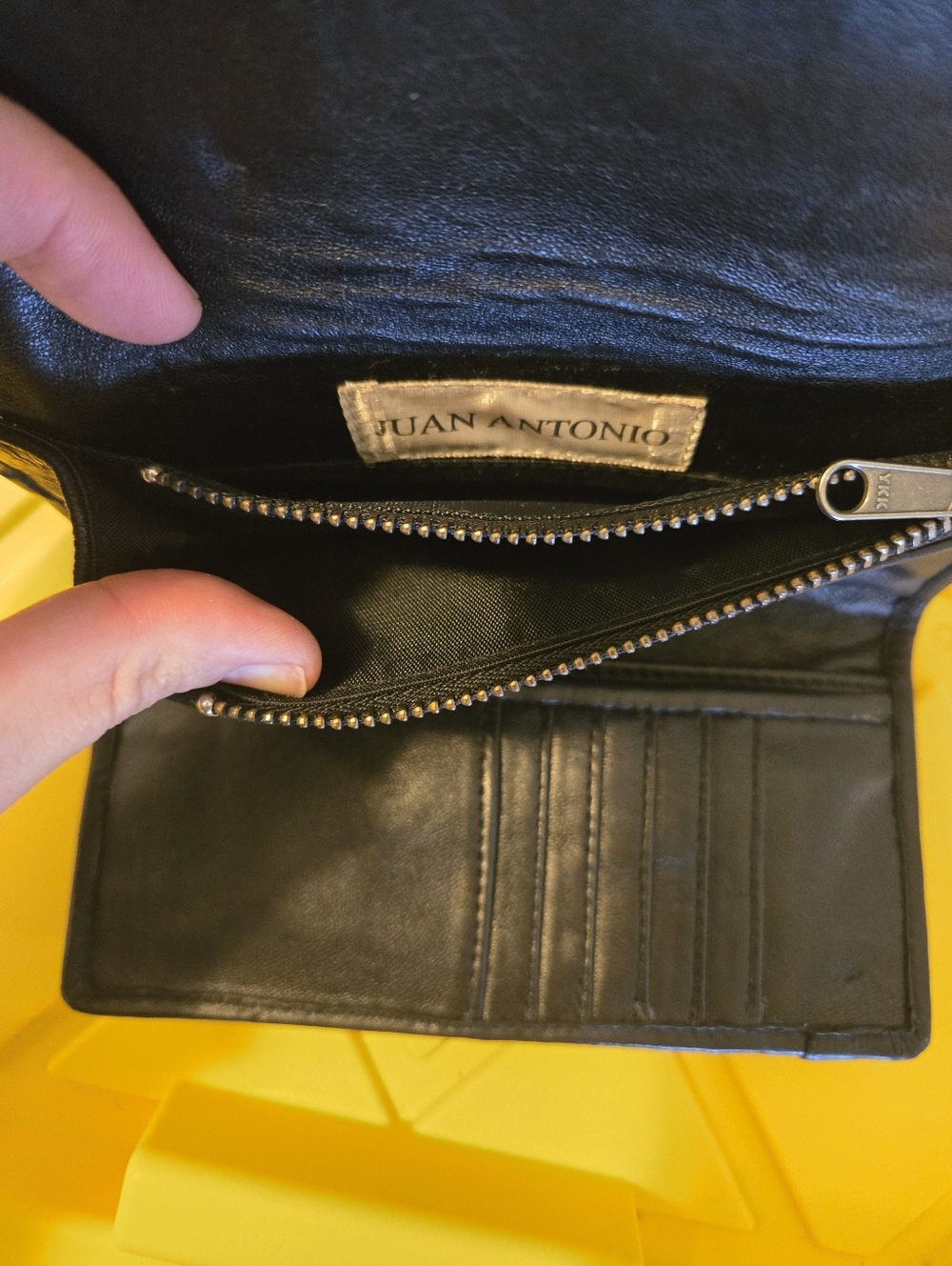 Juan Antonio Luxury Trifold Wallet | Croc-Embossed Leather & Hair-on-Hide | USA - Picture 6 of 12